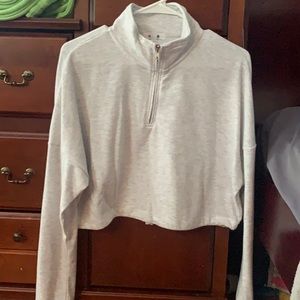 half zip cropped hoodie